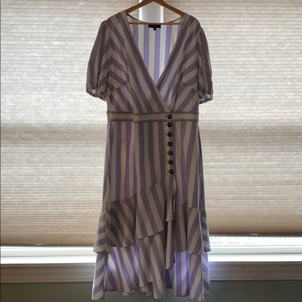 Eloquii purple striped dress